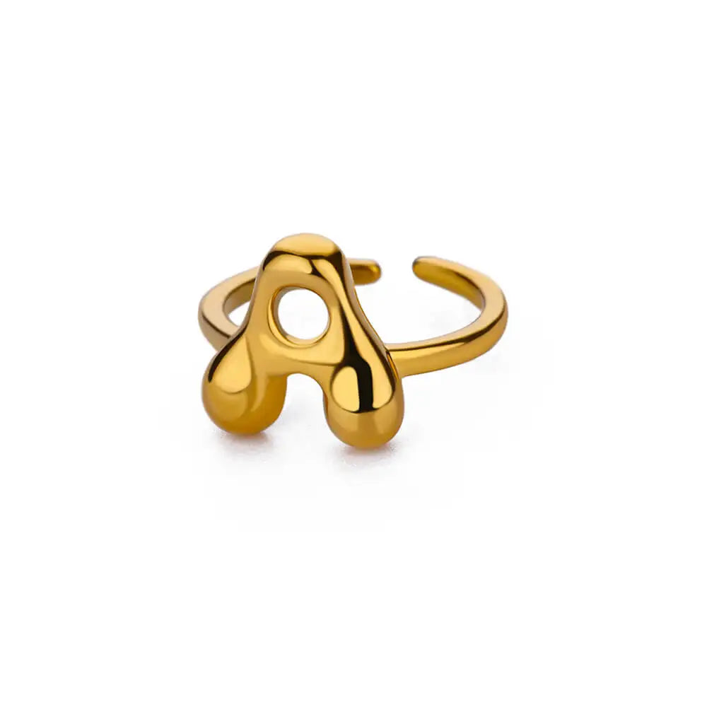 A-Z Bubble Letters Open Ring