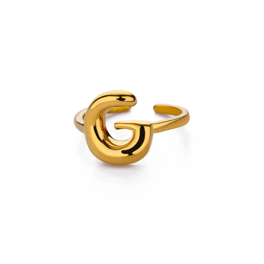 A-Z Bubble Letters Open Ring