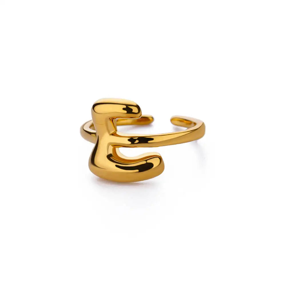 A-Z Bubble Letters Open Ring