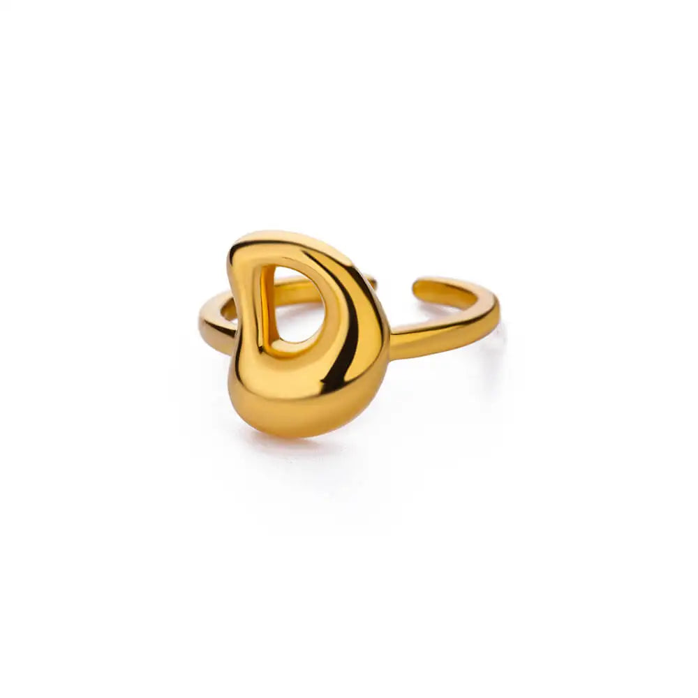 A-Z Bubble Letters Open Ring