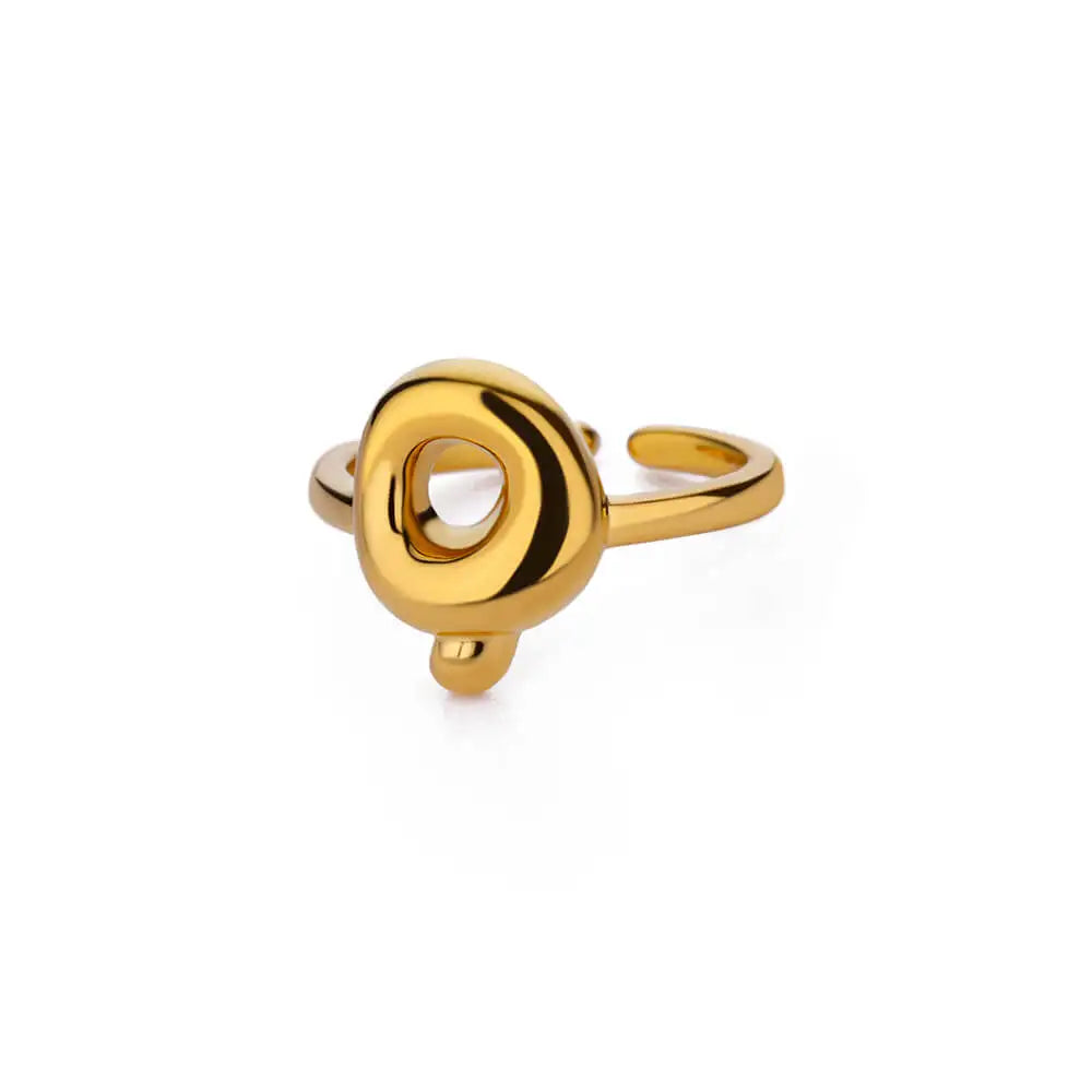 A-Z Bubble Letters Open Ring
