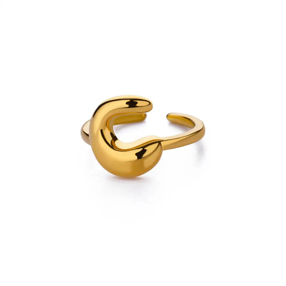 A-Z Bubble Letters Open Ring