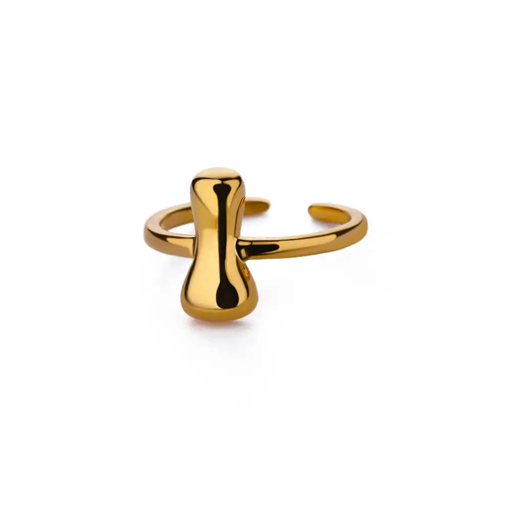 A-Z Bubble Letters Open Ring