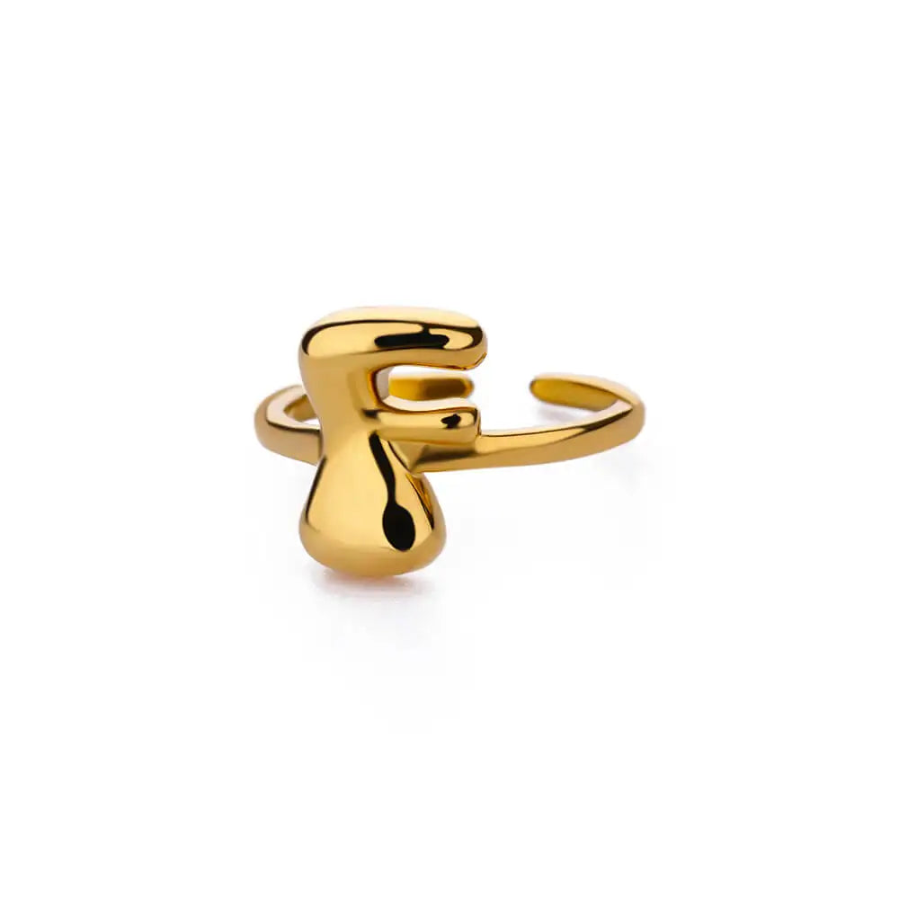 A-Z Bubble Letters Open Ring