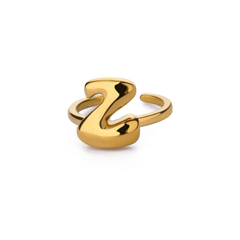 A-Z Bubble Letters Open Ring
