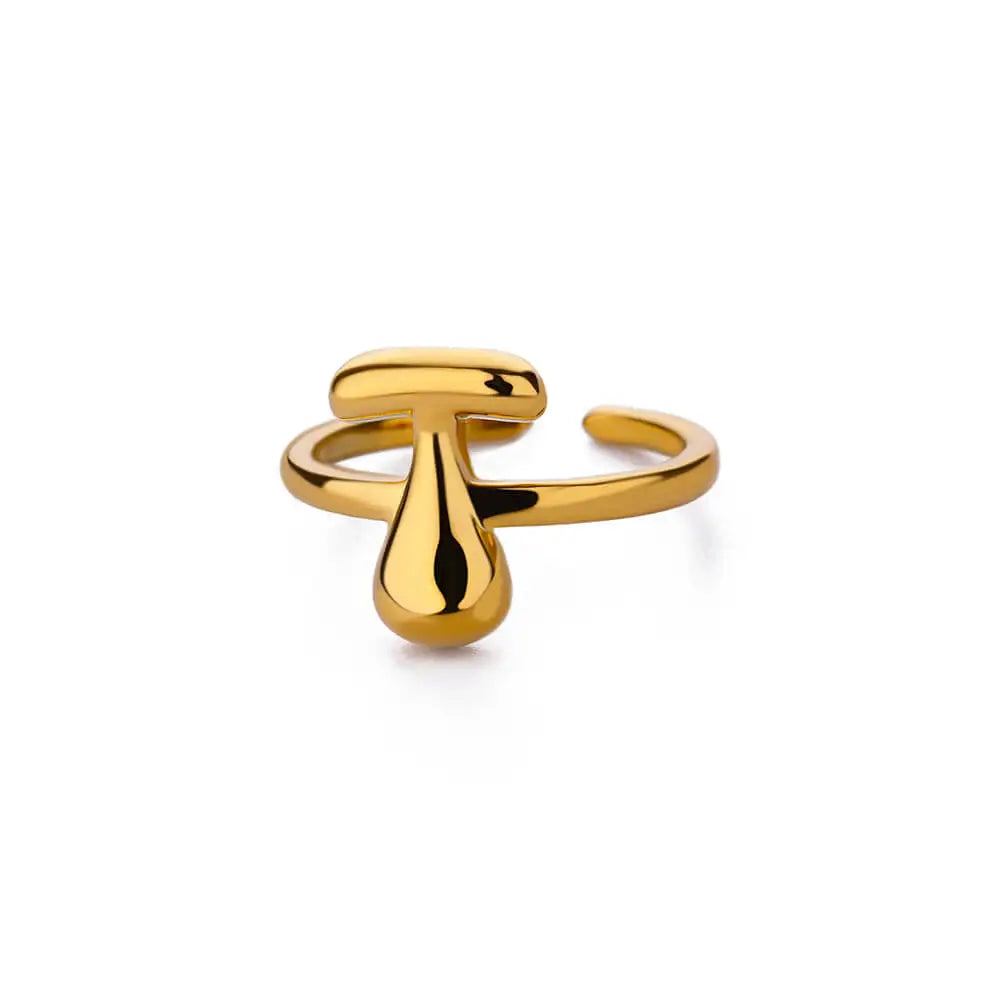 A-Z Bubble Letters Open Ring
