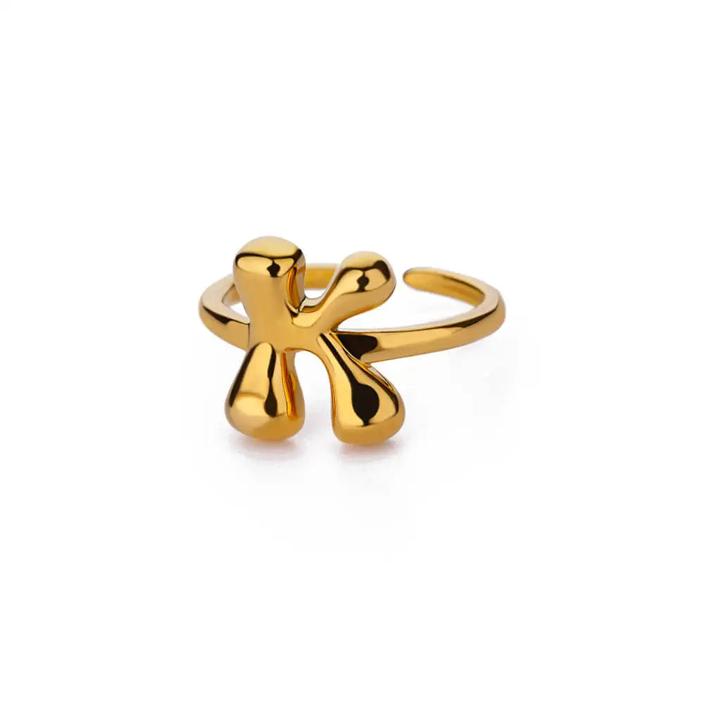 A-Z Bubble Letters Open Ring